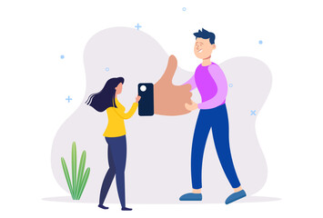 Customer Satisfaction Concept Illustration Stylish and Beautiful