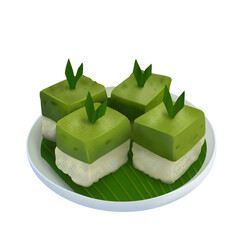 Illustration of pandan Talam cake 
