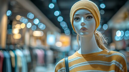 Obraz premium Stylish Mannequin Display in Modern Clothing Store