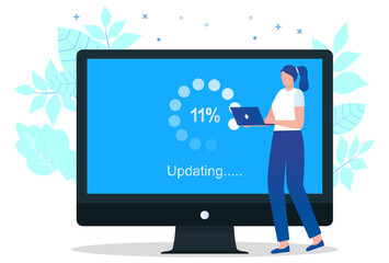 Upgrade Desktop Concept Illustration Stylish and Beautiful