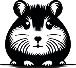 Hamster vector black silhouette cricut design for T-shirt