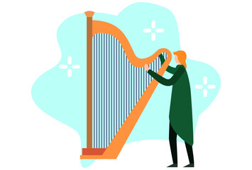 Harp Concept Illustration Stylish and Beautiful