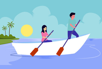 Boat Concept Illustration Stylish and Beautiful