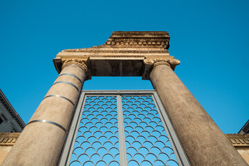 Roman Amphitheater entrance at Piazza Stesicoro, Catania, Sicily, Italy