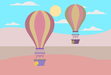 Hot Air Balloon Concept Illustration Stylish and Beautiful