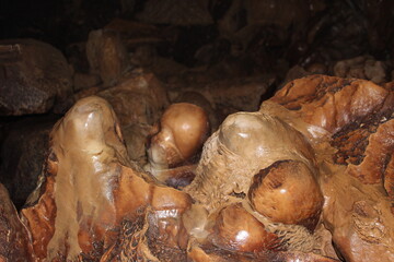 Tranquil nature scene with a sparkling river flowing through a lush forest, mountains in the background, and the sun casting golden light on the sandy beach, blending the beauty of earth, water, sun