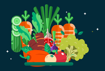 Fresh Ingredients Concept Illustration Stylish and Beautiful