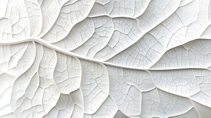 Obraz premium Close-up of white leaf texture and veins.