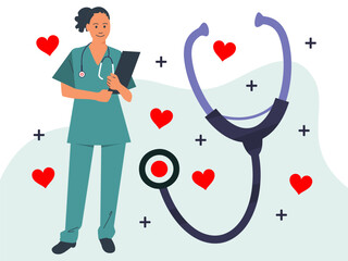 Stethoscope Concept Illustration Stylish and Beautiful