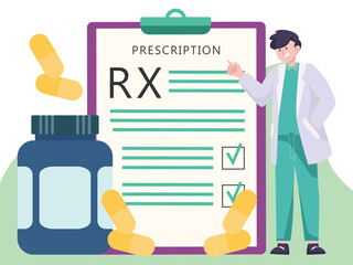 Medicine Bill Concept Illustration Stylish and Beautiful