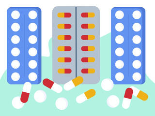 Pills Packet Concept Illustration Stylish and Beautiful