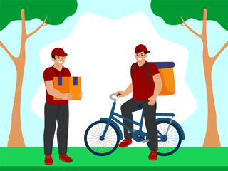 Delivery Man Concept Illustration Stylish and Beautiful
