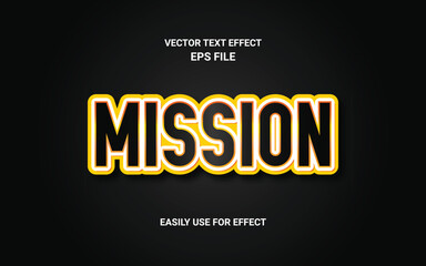 Mission Sticker Vector Text Effect