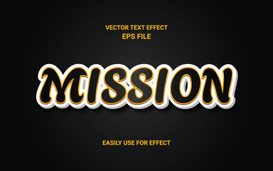 3D Mission Vector Text Effect