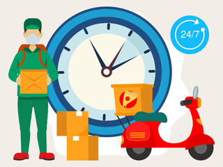 Obraz premium Delivery Time Concept Illustration Stylish and Beautiful
