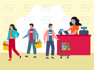  Grocery Concept Illustration Stylish and Beautiful