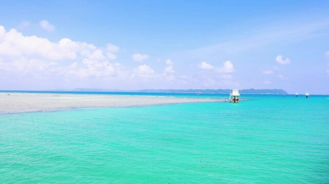 Pristine Coastal Scene with Clear Waters and Bright Sky at neil Island at Andaman and Nicobar Islands.