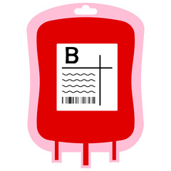 Illustration of Blood Bag Type B with Label