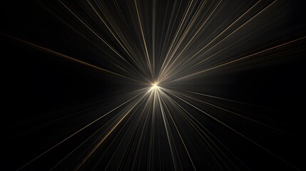 Abstract Golden Light Rays Expanding From Center