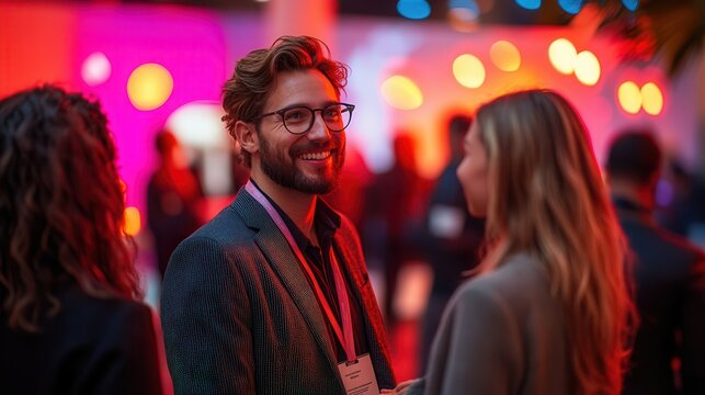 Professionals Networking at Corporate Event