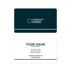 modern business card design two sides in a simple version with employee information text