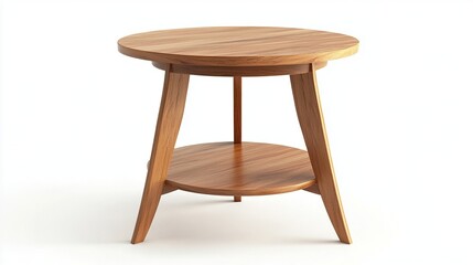 Compact side table with storage shelf, isolated on white for practical decor