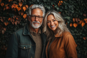 Fototapeta premium Timeless charm: middle-aged couple in a refined pose