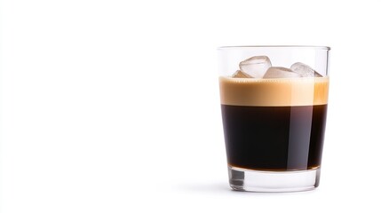 A glass of iced coffee with a layered appearance.