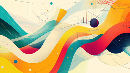 Abstract background with various geometric elements and lines, modern business concept abstract background, marketing research development planning management strategy analysis accounting business.