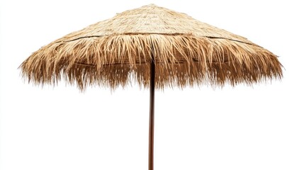 Thatched umbrella providing shade for outdoor relaxation
