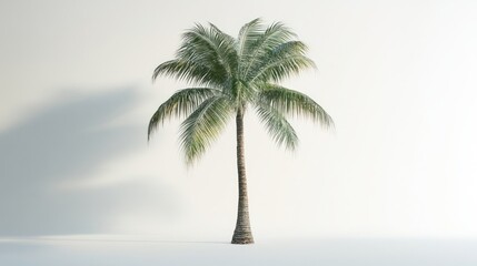 Obraz premium Single palm tree on white. (1)