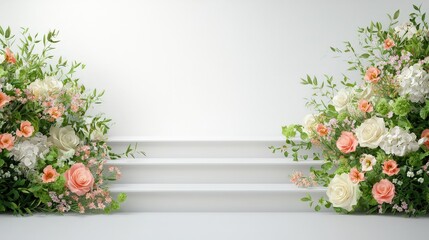 Fototapeta premium Elegant Floral Display on Minimalist Background