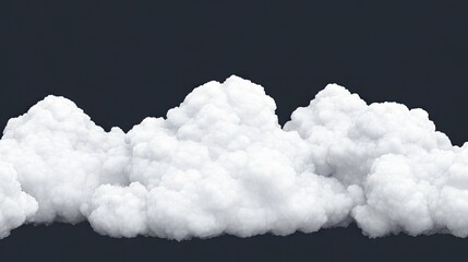 A collection of fluffy, white clouds against a dark background.