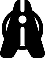 UI Clothespin Vector Icon Illustration. Glyph Style