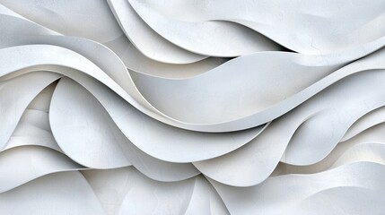 Abstract White Wave Texture Background Design Modern Architecture Wall Decor
