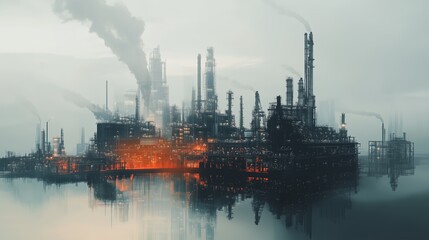 city, night, industry, oil, building, factory, plant, business, urban, industrial, light, sunset, refinery, skyline, sky, architecture, power, abstract, pollution, cityscape, water, river, landscape, 