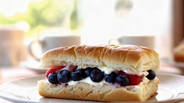 sandwich with blubbery and strawberry