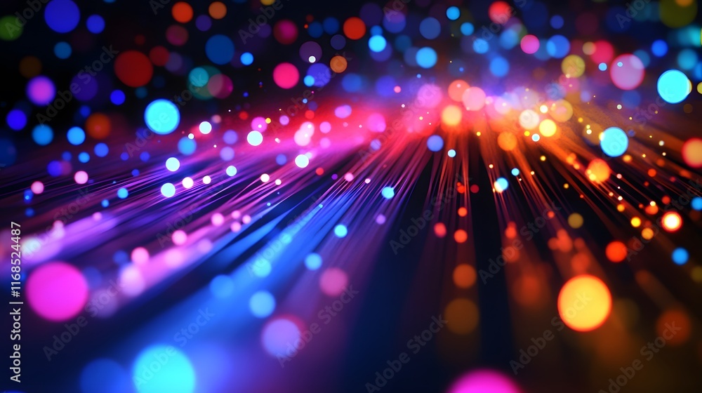 Poster Abstract Colorful Lights Converge In Dynamic Display