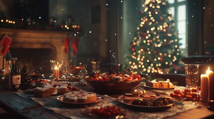 Obraz premium food, buffet, market, fruit, healthy, delicious, restaurant, dessert, cake, chocolate, sweet, salad, red, fresh, vegetable, meat, green, tasty, cuisine, meal, table, dinner, snack,generative ai