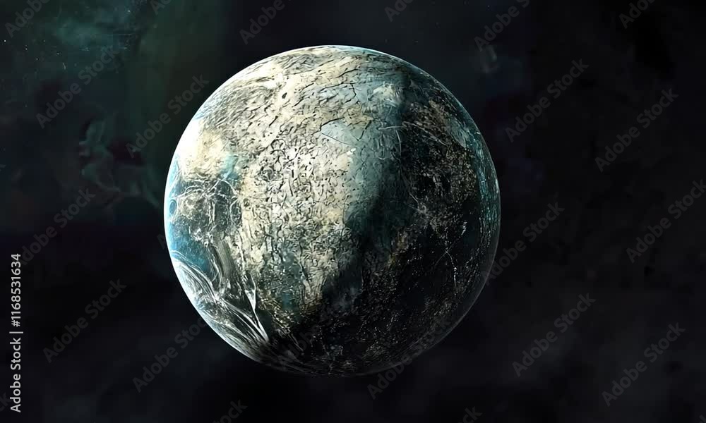 Poster a glimpse into a dark and mysterious exoplanet orbiting a distant star in the vast expanse of space