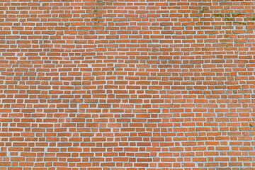 Old red brick wall vintage texture for wallpaper design. stonewall background for text or image. brick wall of red color, wide panorama of masonry.