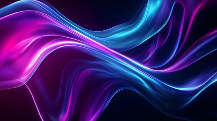 Obraz premium Abstract Neon Waves Flowing Dynamically Across Dark Background