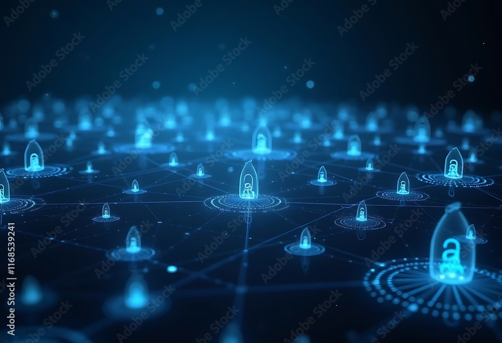 Aufkleber technology network background connection cyber space ai generative