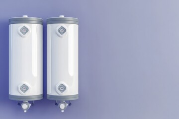 Water heating cylinders installed on a wall in a modern residential setting
