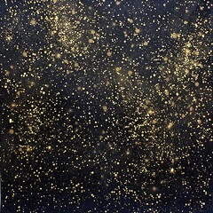 Fototapeta premium shimmering golden glitter particles on dark festive background