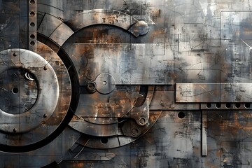 abstract metallic texture in silver and black industrial theme