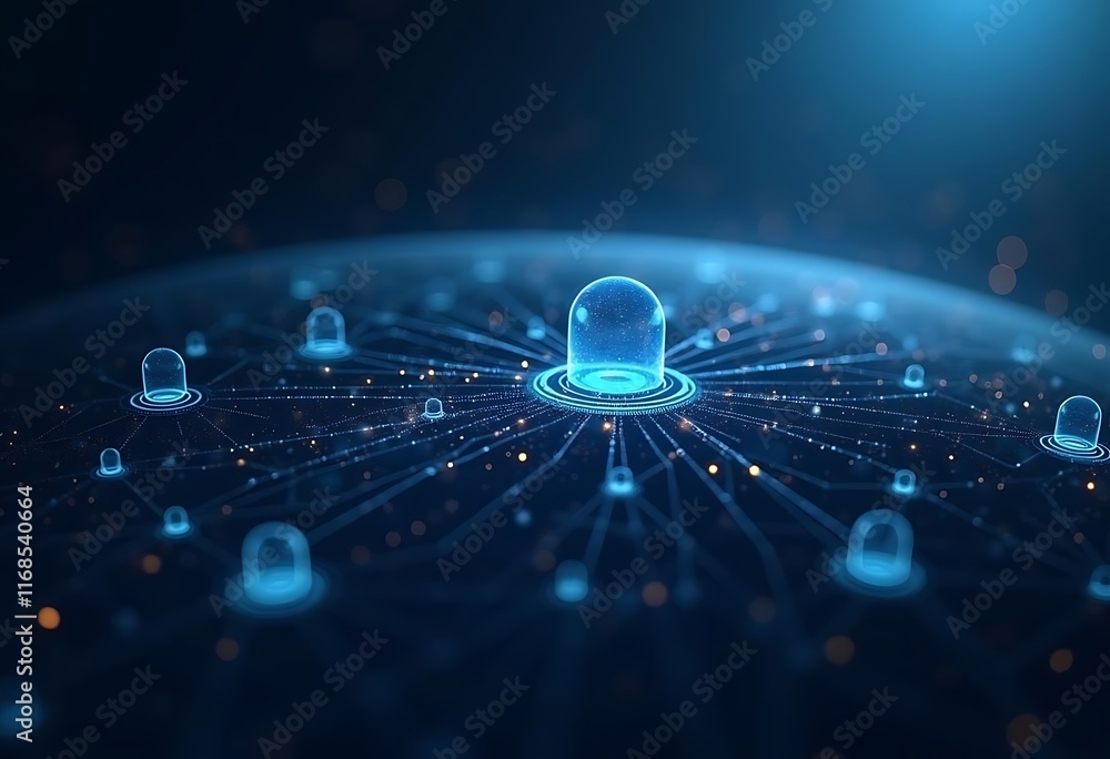 Poster technology network background connection cyber space ai generative