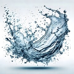Obraz premium water wave splashing isolated on white background. Water splash flowing out from hemisphere shape.