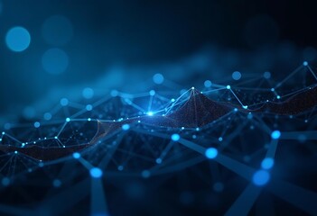 Obraz premium Technology Network Background connection cyber space Ai generative