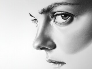 Obraz premium Capturing the Essence of Contemplation in a Striking Portrait of a Young Woman